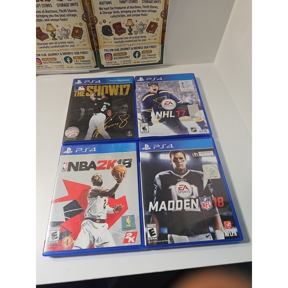 Ps4 Sports Game Lot 4 Games Brady, Ken Griffey Jr, Kyrie